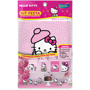 KIT FESTA 24 PECAS HELLO KITTY ROSA