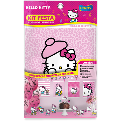 Produto Festcolor - KIT FESTA 24 PECAS HELLO KITTY ROSA