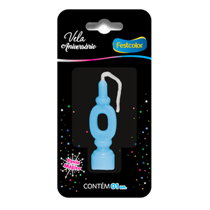 VELA ANIVERSÁRIO AZUL N° 0