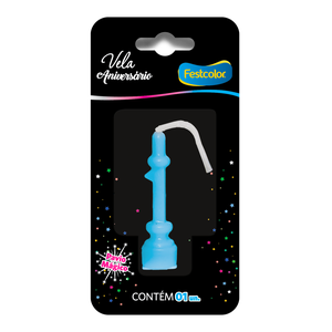 VELA ANIVERSÁRIO AZUL N° 1
