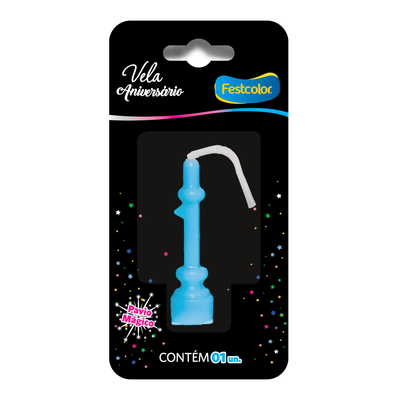 Produto Festcolor - VELA ANIVERSÁRIO AZUL N° 1