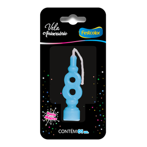 VELA ANIVERSÁRIO AZUL N° 8