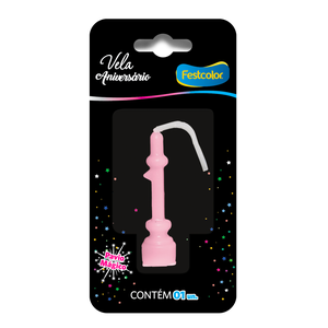VELA ANIVERSÁRIO ROSA N° 1
