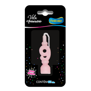 VELA ANIVERSÁRIO ROSA N° 9