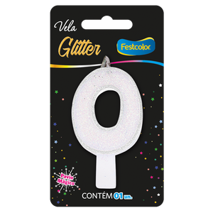 VELA GLITTER BRANCA N° 0