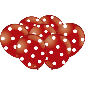 BALÃO DECORADO POÁ VERMELHO E BRANCO
