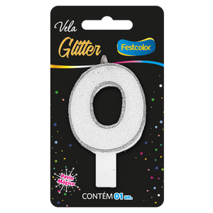 VELA GLITTER PRATA N° 0