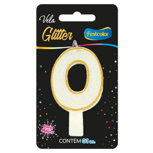 VELA GLITTER DOURADO N° 0