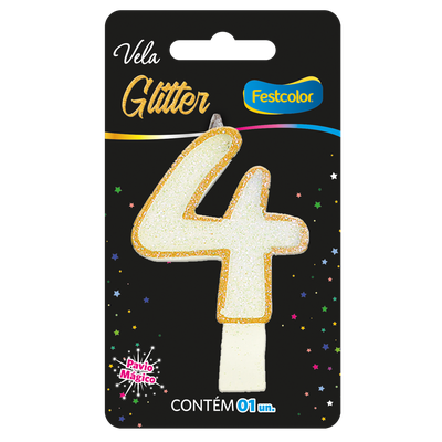 Produto Festcolor - VELA GLITTER DOURADO N° 2