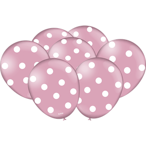 BALÃO DECORADO POÁ ROSA CLARO E BRANCO