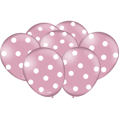 Produto Festcolor - BALÃO DECORADO POÁ ROSA CLARO E BRANCO