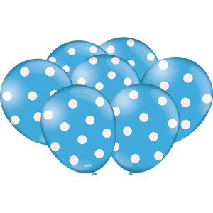 BALÃO DECORADO POÁ AZUL CLARO E BRANCO