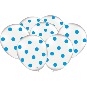 BALÃO DECORADO POÁ BRANCO E AZUL CLARO