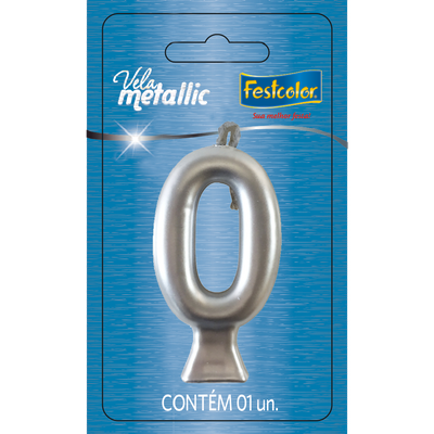 Produto Festcolor - VELA METALLIC PRATA N° 0
