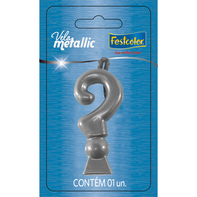 Produto Festcolor - VELA METALLIC PRATA INTERROGAÇÃO