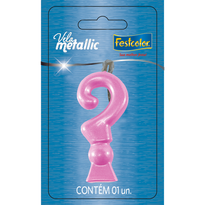 Produto Festcolor - VELA METALLIC ROSA INTERROGAÇÃO