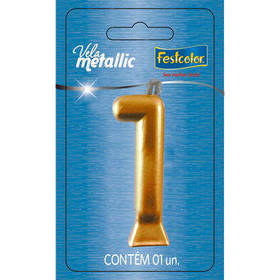 Produto Festcolor - VELA METALLIC OURO N° 1