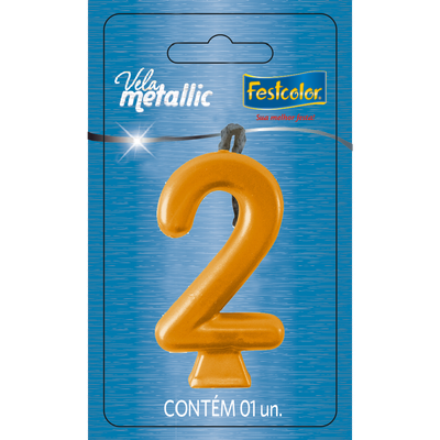 Produto Festcolor - VELA METALLIC OURO N° 2
