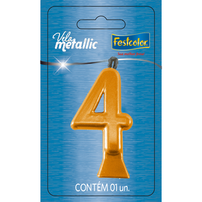 Produto Festcolor - VELA METALLIC OURO N° 4