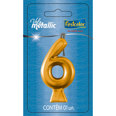 Produto Festcolor - VELA METALLIC OURO N° 6
