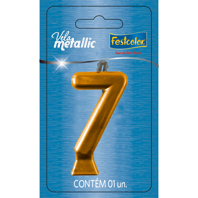 Produto Festcolor - VELA METALLIC OURO N° 7