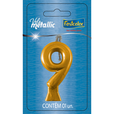 Produto Festcolor - VELA METALLIC OURO N° 9