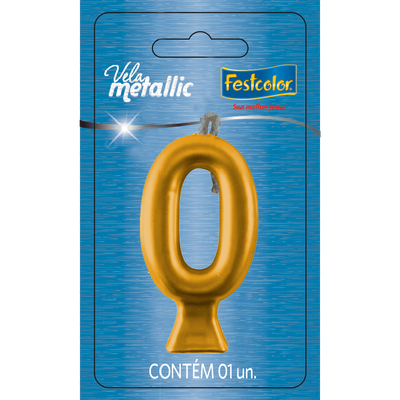 Produto Festcolor - VELA METALLIC OURO N° 0