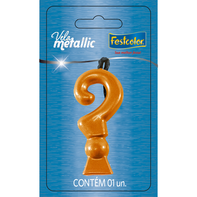Produto Festcolor - VELA METALLIC OURO INTERROGAÇÃO
