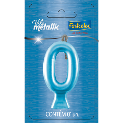 Produto Festcolor - VELA METALLIC AZUL N° 0