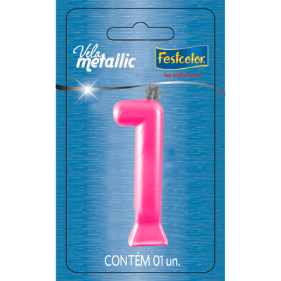 Produto Festcolor - VELA METALLIC PINK N° 1