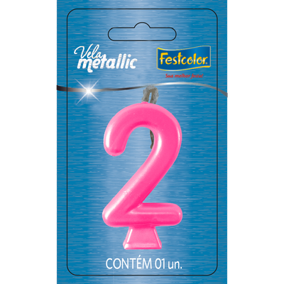 Produto Festcolor - VELA METALLIC PINK N° 2