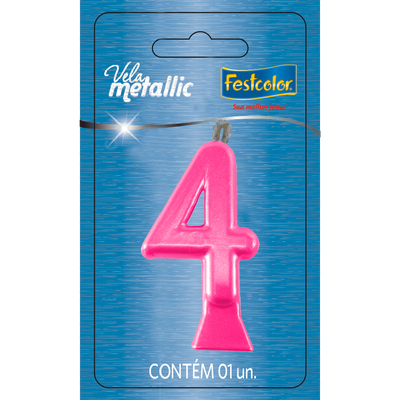 Produto Festcolor - VELA METALLIC PINK N° 4