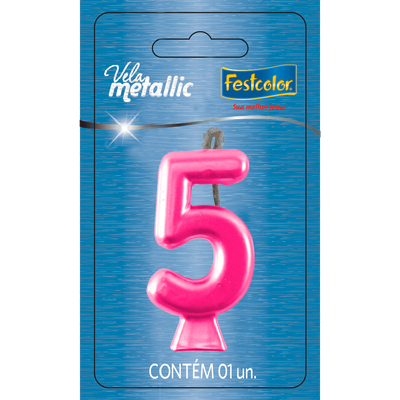Produto Festcolor - VELA METALLIC PINK N° 5