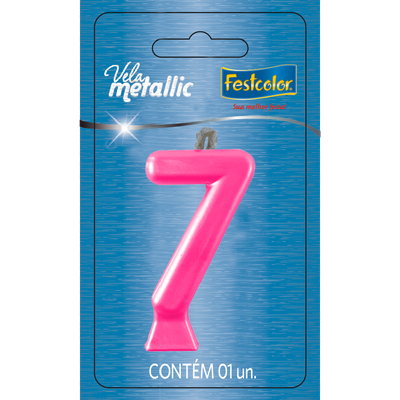 Produto Festcolor - VELA METALLIC PINK N° 7
