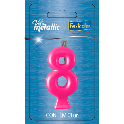 Produto Festcolor - VELA METALLIC PINK N° 8