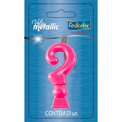 Produto Festcolor - VELA METALLIC PINK INTERROGAÇÃO