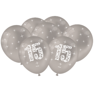 BALÃO METALLIC PRATA 15 ANOS