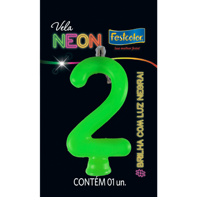 Produto Festcolor - VELA NEON VERDE N° 2
