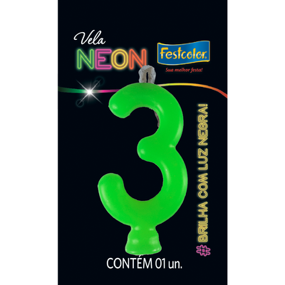 Produto Festcolor - VELA NEON VERDE N° 3