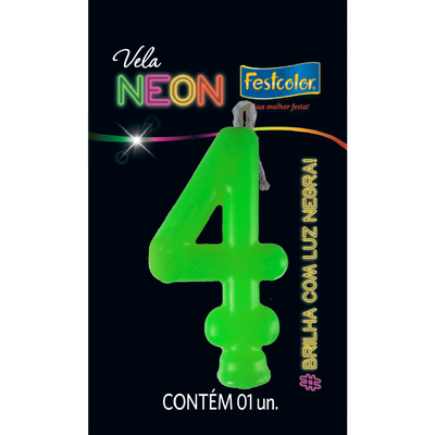 Produto Festcolor - VELA NEON VERDE N° 4