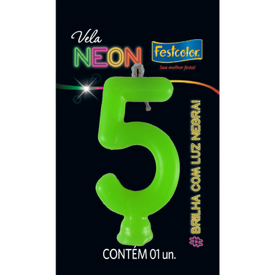 Produto Festcolor - VELA NEON VERDE N° 5