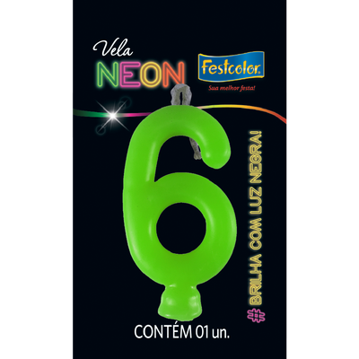 Produto Festcolor - VELA NEON VERDE N° 6