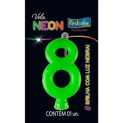 Produto Festcolor - VELA NEON VERDE N° 8