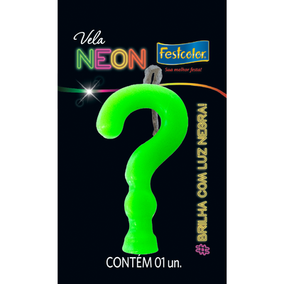 Produto Festcolor - VELA NEON VERDE INTERROGAÇÃO