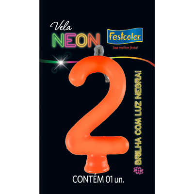 Produto Festcolor - VELA NEON LARANJA N° 2