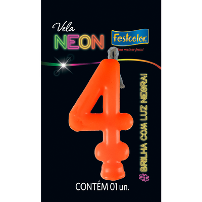 Produto Festcolor - VELA NEON LARANJA N° 4