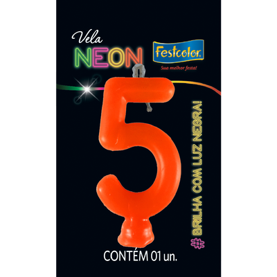 Produto Festcolor - VELA NEON LARANJA N° 5