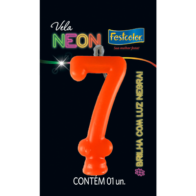 Produto Festcolor - VELA NEON LARANJA N° 7