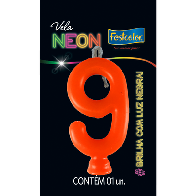 Produto Festcolor - VELA NEON LARANJA N° 9