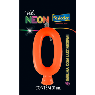 Produto Festcolor - VELA NEON LARANJA N° 0